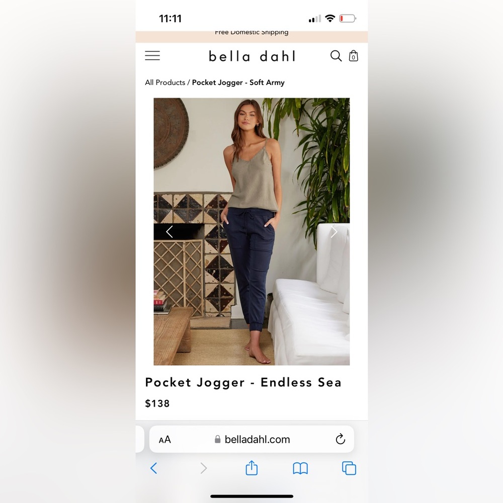 Bella Dahl Pocket Jogger Silver Storm